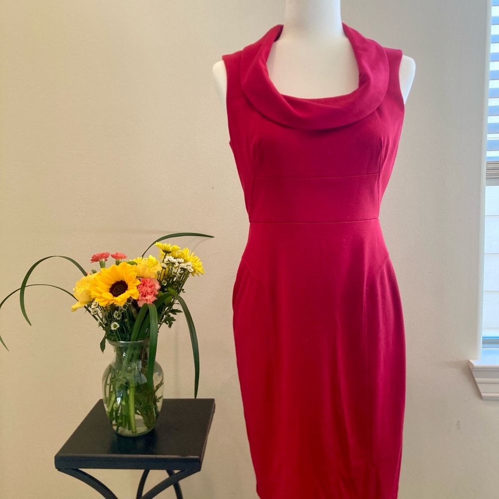 White House Black Market Scarlet Cowl Neck Midi Dress